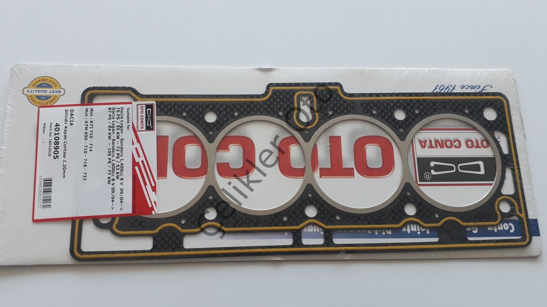 Silindir Kapak Contası Dacia Logan 1,4 1,6 8V K7M 8200296969